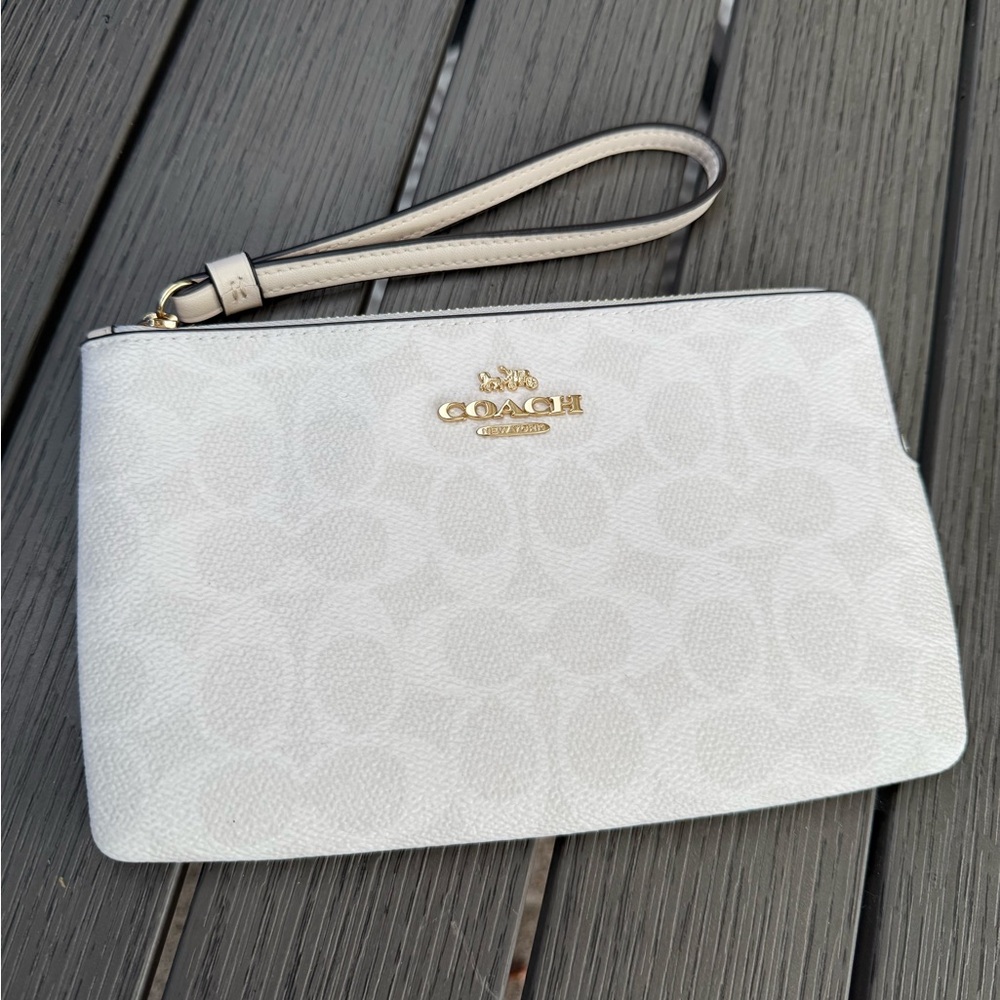 Coach White Wristlet